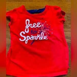 Girls 24 Month 4th of July Shirt  'Free to Sparkle'